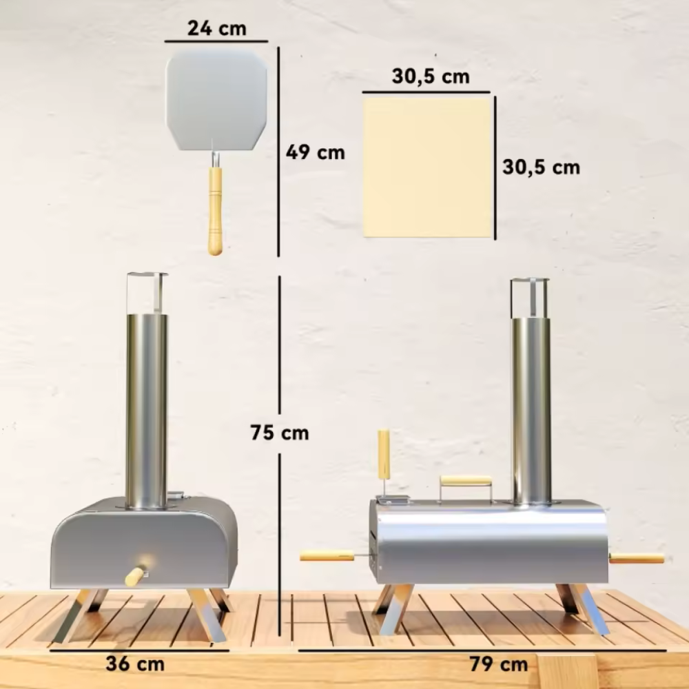 dimensions du four à pizza à combustible