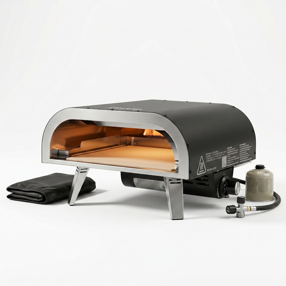 four à pizza a gaz sur fond blanc