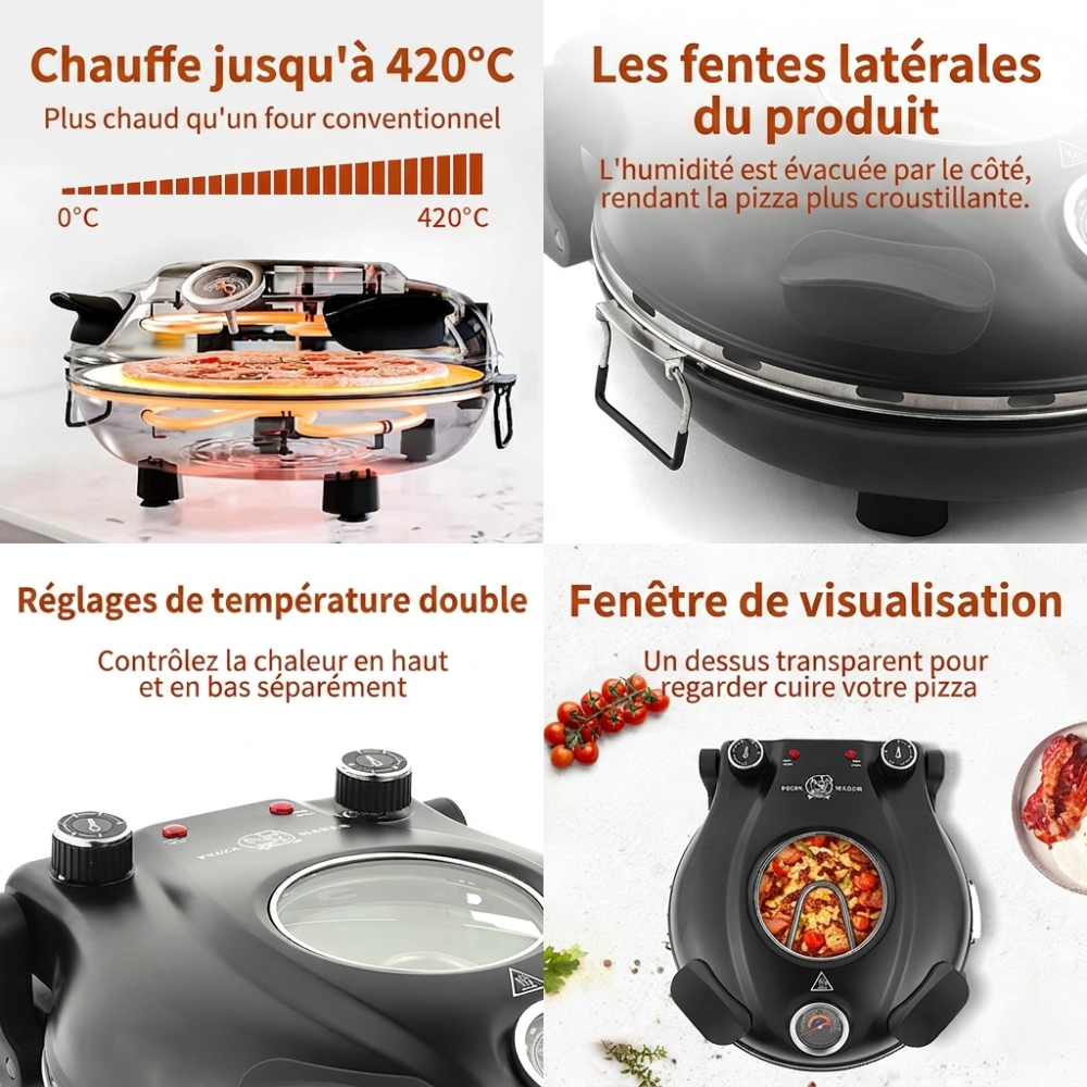 fonctionnalités du four à pizza électrique